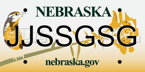 JJSSGSG Nebraska License Plate