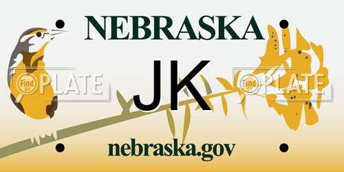 JK Nebraska License Plate