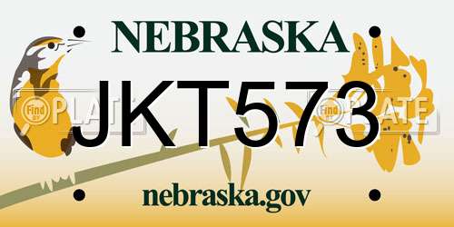 JKT573 Nebraska License Plate