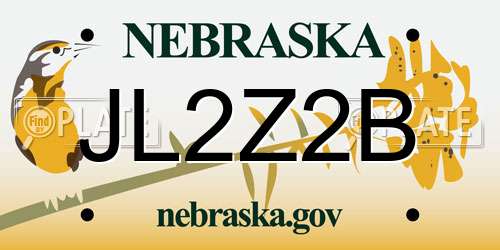 JL2Z2B Nebraska License Plate