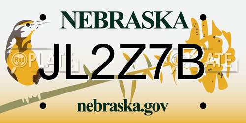 JL2Z7B Nebraska License Plate