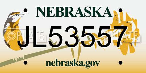 JL53557 Nebraska License Plate