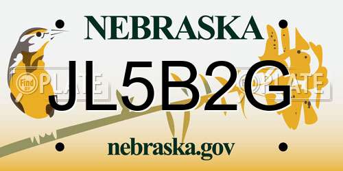 JL5B2G Nebraska License Plate