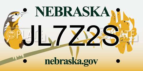 JL7Z2S Nebraska License Plate