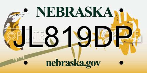 JL819DP Nebraska License Plate