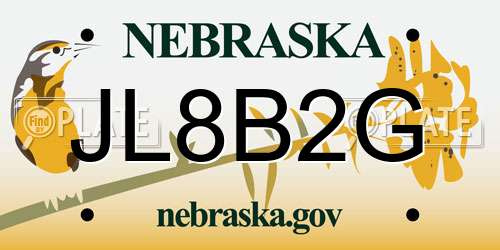 JL8B2G Nebraska License Plate