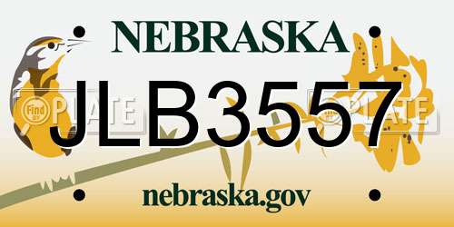 JLB3557 Nebraska License Plate