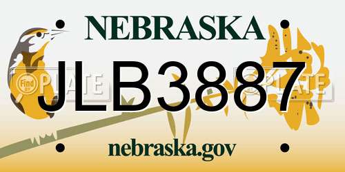 JLB3887 Nebraska License Plate