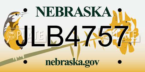 JLB4757 Nebraska License Plate
