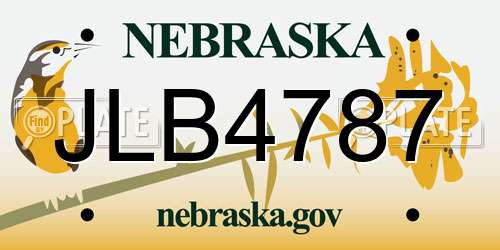 JLB4787 Nebraska License Plate