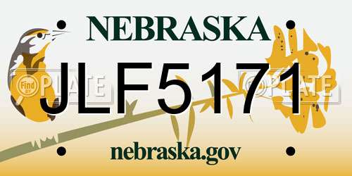 JLF5171 Nebraska License Plate