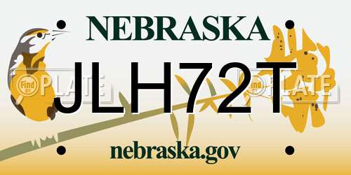 JLH72T Nebraska License Plate