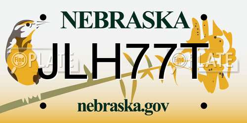 JLH77T Nebraska License Plate