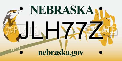 JLH77Z Nebraska License Plate