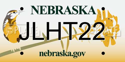 JLHT22 Nebraska License Plate