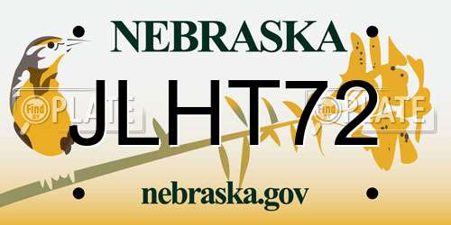 JLHT72 Nebraska License Plate