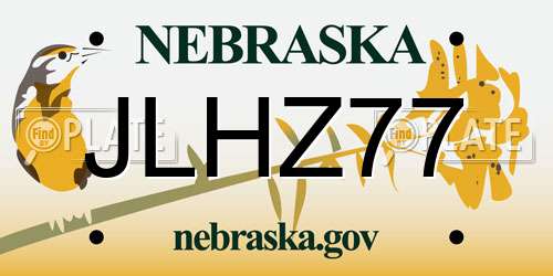 JLHZ77 Nebraska License Plate