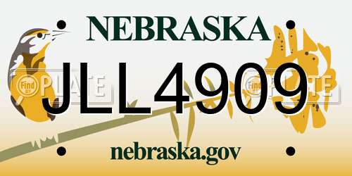 JLL4909 Nebraska License Plate