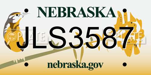 JLS3587 Nebraska License Plate