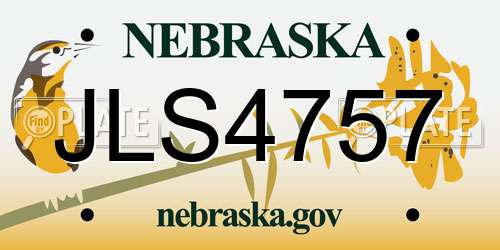 JLS4757 Nebraska License Plate