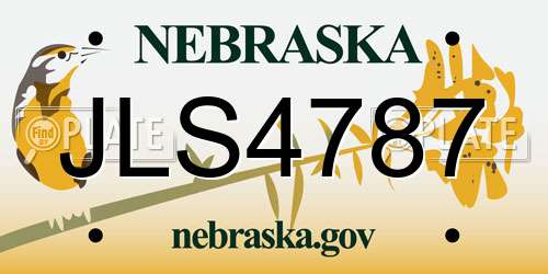 JLS4787 Nebraska License Plate