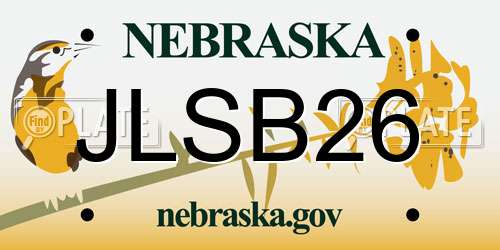 JLSB26 Nebraska License Plate