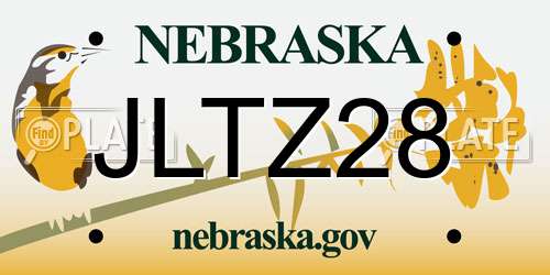 JLTZ28 Nebraska License Plate