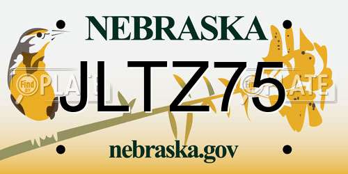 JLTZ75 Nebraska License Plate