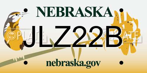 JLZ22B Nebraska License Plate
