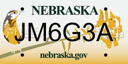 JM6G3A Nebraska License Plate