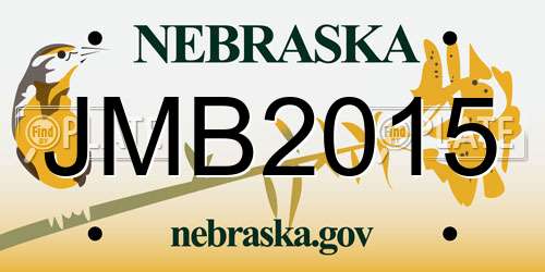 JMB2015 Nebraska License Plate
