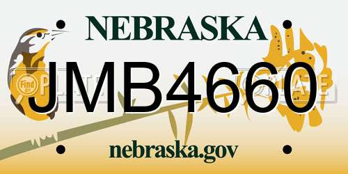 JMB4660 Nebraska License Plate