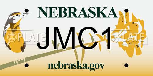JMC1 Nebraska License Plate