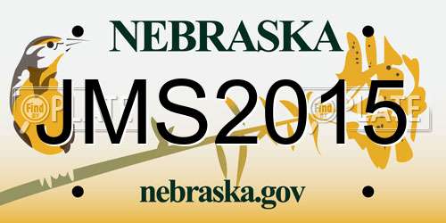 JMS2015 Nebraska License Plate
