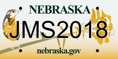 JMS2018 Nebraska License Plate