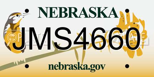JMS4660 Nebraska License Plate