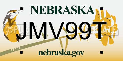 JMV99T Nebraska License Plate