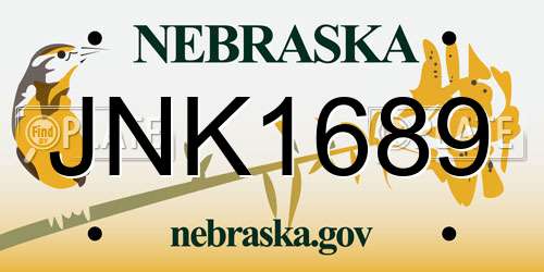 JNK1689 Nebraska License Plate