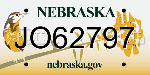 JO62797 Nebraska License Plate