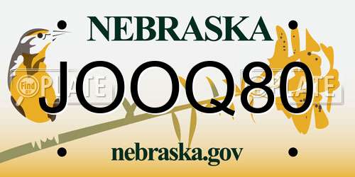 JOOQ80 Nebraska License Plate