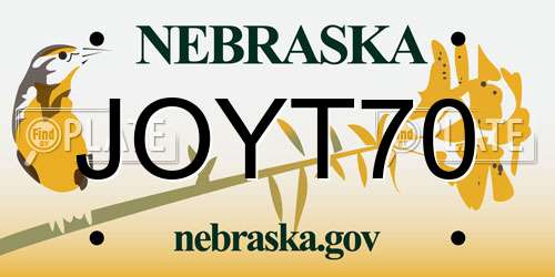 JOYT70 Nebraska License Plate