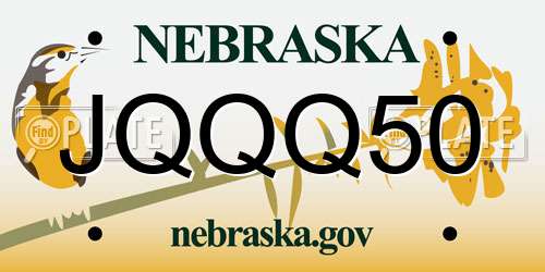 JQQQ50 Nebraska License Plate