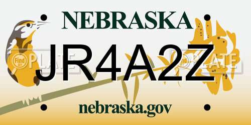 JR4A2Z Nebraska License Plate