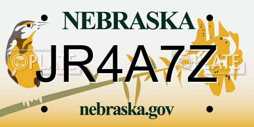 JR4A7Z Nebraska License Plate