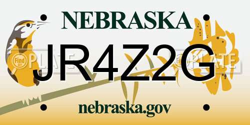 JR4Z2G Nebraska License Plate