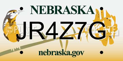 JR4Z7G Nebraska License Plate