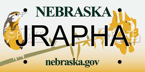 JRAPHA Nebraska License Plate