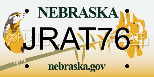 JRAT76 Nebraska License Plate