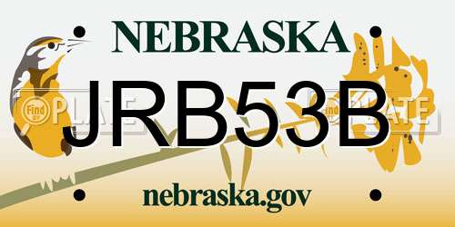 JRB53B Nebraska License Plate