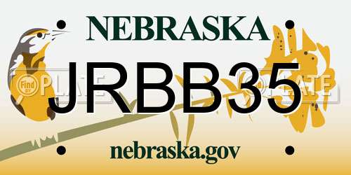 JRBB35 Nebraska License Plate